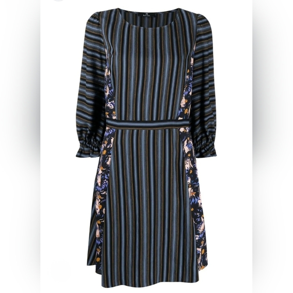 Paul Smith Striped Black and Blue Dress - Picture 3 of 6